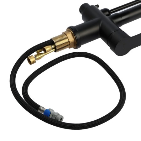 Zein Z7212 kitchen mixer, drinking water crane, with sliding pour, brass, black-11