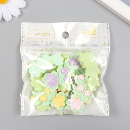 Decor for creativity Plastic "Flowers with flowers" MIX 4.2x1.9 cm-3