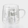 Glass mug with a wooden lid "Lama", 300 ml, Mix drawing