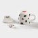 Ceramic mug with a Milk lid and tube, 350 ml, white and black color
