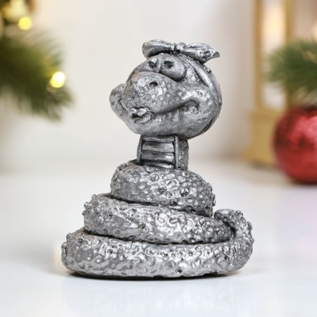 Figure "Snake-housewife" 8.5x7x7cm, silver-2