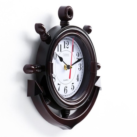Wall clock, series: sea, "anchor", smooth move, 23 x 24 cm, d-13 cm-1