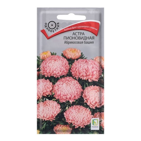 Flower seeds Astra Pionovid "Apricot Tower", 0.3g.