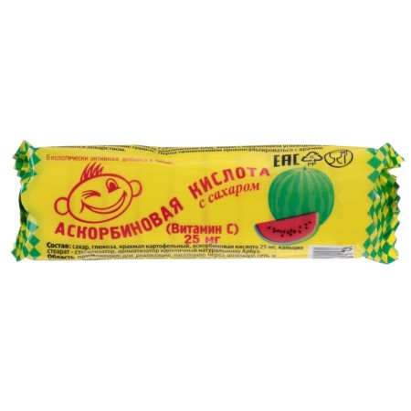 Ascorbic acid with sugar, watermelon, 10 pcs 3 g