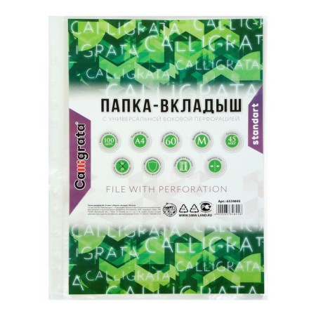 A4, 45 μm, calligrata, matte, vertical, 100 pieces-1