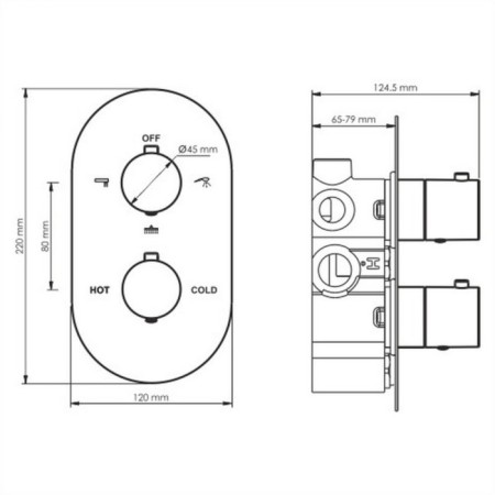 Shower mixer Wasserkraft Elbe 7444 Thermo, two -welfare, without a watering can, thermostat, black-2