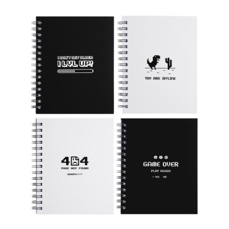 Notebook of 120 sheets in a cage on a crest Pixel, hard cover, matte lamination, selective varnish, mix