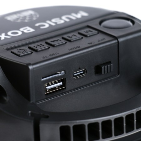Portable karaoke system Music Box, 10 W, FM, USB, BT, 1200 mAh, black-5