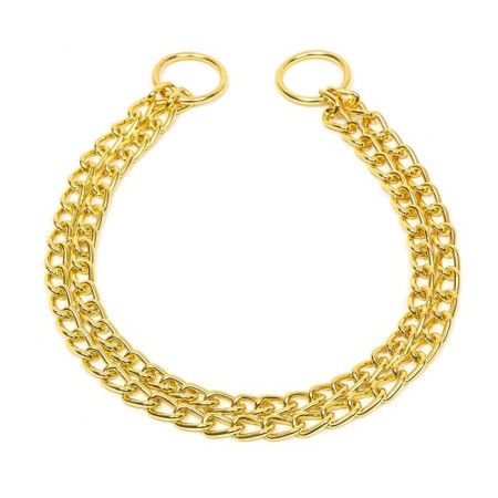 Collar - two -rowing metal nozzle, 45 cm, wire thickness 2 mm, golden-1