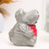 Piggy bank "Hippo with heart" Gray, 14cm