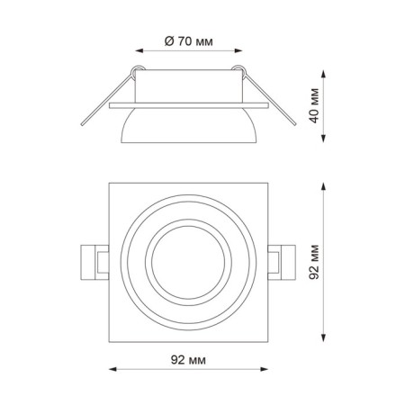 Lamp built -in Novotech. Lirio, 9W, GU10, 40x92x92 mm, white color-1