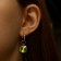 Earrings with the removable element "Transformer" Round Crystal, Rainbow color in silver