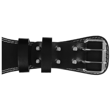 Belt for heavy athletics 120 cm, artificial leather, black color-7