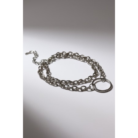 Bracelet Metal "Chain" on the ring, color silver, 21 cm-2