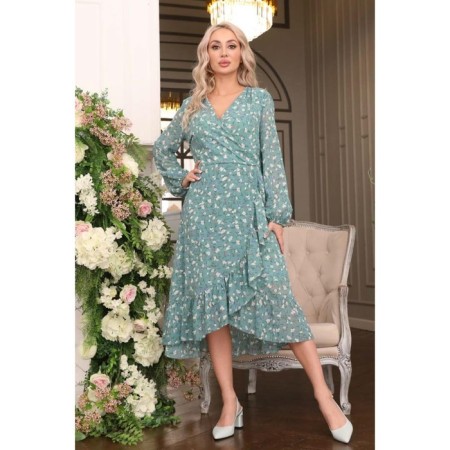 Women's dress, size 46, green color-9