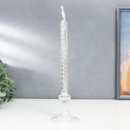 Current Cerosene Glass "Twisted Candle on the stand" Transparent 26x7x7 cm-1