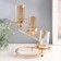 Summary metal, glass for 3 candles "Branch with leaves" D-5 cm gold 15x15x23.5 cm