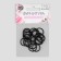Step ring, metal, 15 mm, 20 pcs, black color
