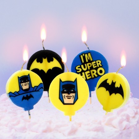 Candle for the cake "Happy Birthday!", 5 pieces, superheroes-1
