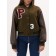 Leather bomber female color khaki, size 48