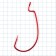 The hook KOI Super Lock Worm, size 20 Ints, Red color, offset 10 pcs.