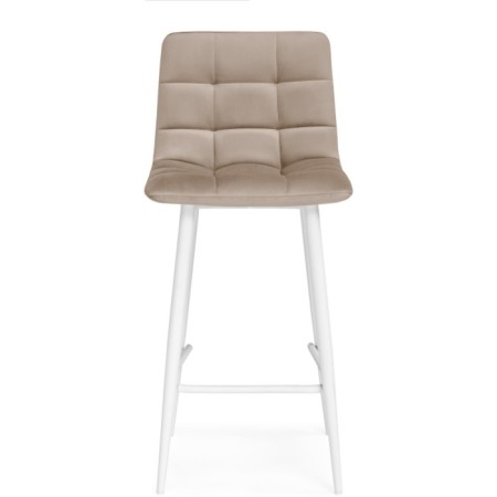 Hilly stool for metal/velor, black/beige 43x42x93 cm-1