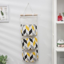 ORGANIZER OF SUBSTANCE with pockets of the Zig-Zag Dailers, 3 Departments, 58 × 20 cm, gray-yellow color
