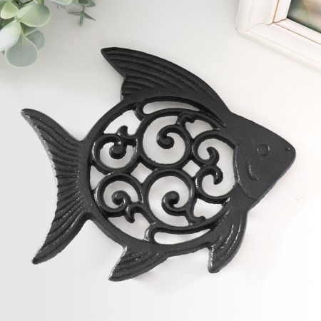 Souvenir of cast iron stand "Fish in patterns" 19x16.5 cm-1