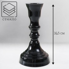 Подсвечник "ЧЕРНЫЙ ГЛЯНЕЦПП КРИСТОФФ-1" 16,5х8,5 см
