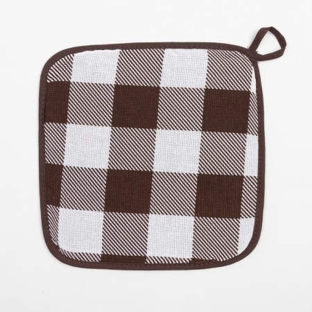 Set of kitchen shade "Cell": mittens 20x27 cm, take 19x19 cm, 100% cotton-4
