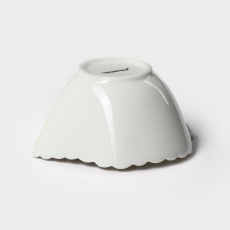 Porcelain salad magistro "leaf", 200 ml, d = 10 cm, white color-3