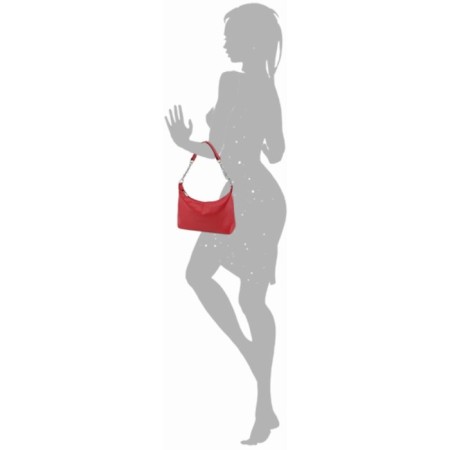 Women's bag B2809-77110, red color, artificial leather, 27x9x16 cm-1
