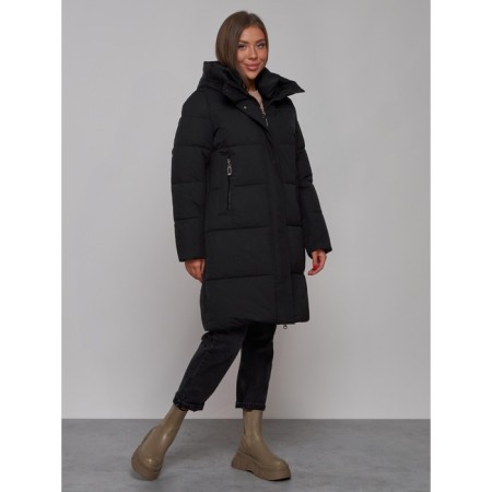 Coat insulated winter female, size 50, black color-2