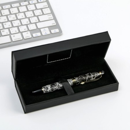 Gift handle in a case to the leatherette "Good luck in everything!", Blue pasta 1.0 mm-3