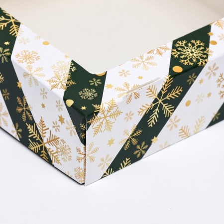 Folding box with the window "Snowflake", 15 x 15 x 4 cm-3