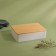 Boxing for storing cosmetic supplies "Bamboo", with a mirror, 4 sections, 18 × 13 × 5 cm, white/brown color
