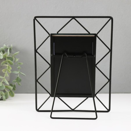 Photo frame Metal in 1 photo 10x15 cm "Loft. Triangles" black 18x1x22 cm-2