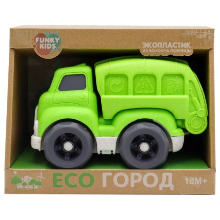 Eco-Mashinka Funky Toys "City Technique", green color, 18 cm-1