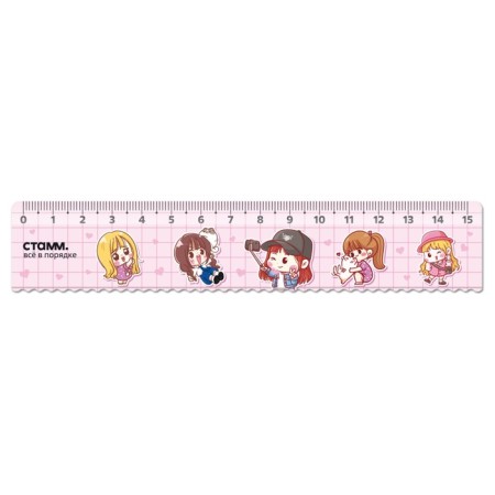 Line 15 cm, Istanm "girlfriends", plastic, with a wavy edge, euro suspension