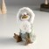 Souvenir Polystone Light "Goose in a fur coat with a hood with a snowball" 10x10x14 cm