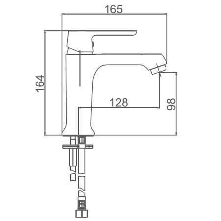 Comer for the Accoona A9666 sink, single -leaf, brass, chrome-1