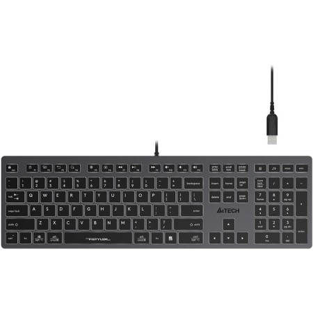 Keyboard A4Tech FSTYLER FX60H Gray USB Slim Led (FX60H GREY/White)-6