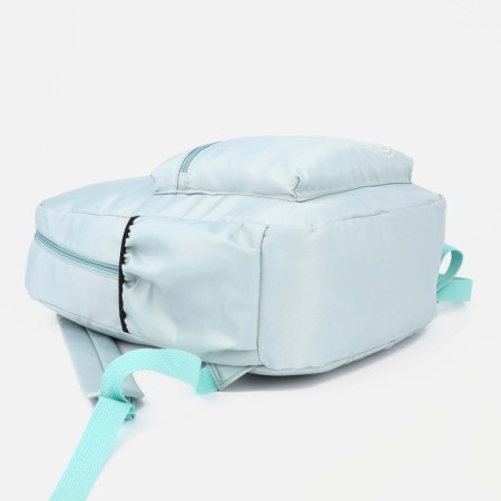 A backpack with a zipper, 3 outer pockets, green color-2