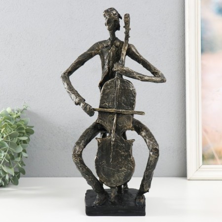 Souvenir Polystone "cellist" for metal 18.8x14x35.8 cm