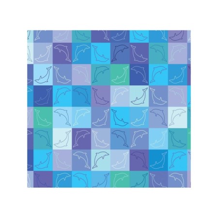Organizer in a bath on suction cups “Squares with dolphins”, for storing toys and trifles, size 33x39 cm-1