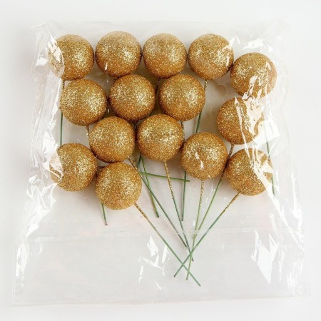 Figure for crafts and decor on the Shar wire, set of 15 pcs., Size 1 pc. - 3 × 9 cm, gold color-2