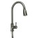 Kitchen mixer Zein Z4961, stainless steel, with a sliding watering can, 2 modes, gray