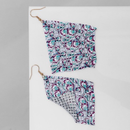 Hanging “rhombus” chain mail, peacocks, colored, 9 cm-1