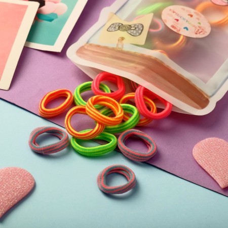 Hair elastic band “Chosen” (set 30+-1 pcs) D-2 cm, colored mix
