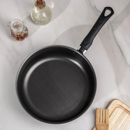 Steven Consul, 2.8 l, d = 24 cm, glass cover, plastic handle, anti -stick coating, black color-1
